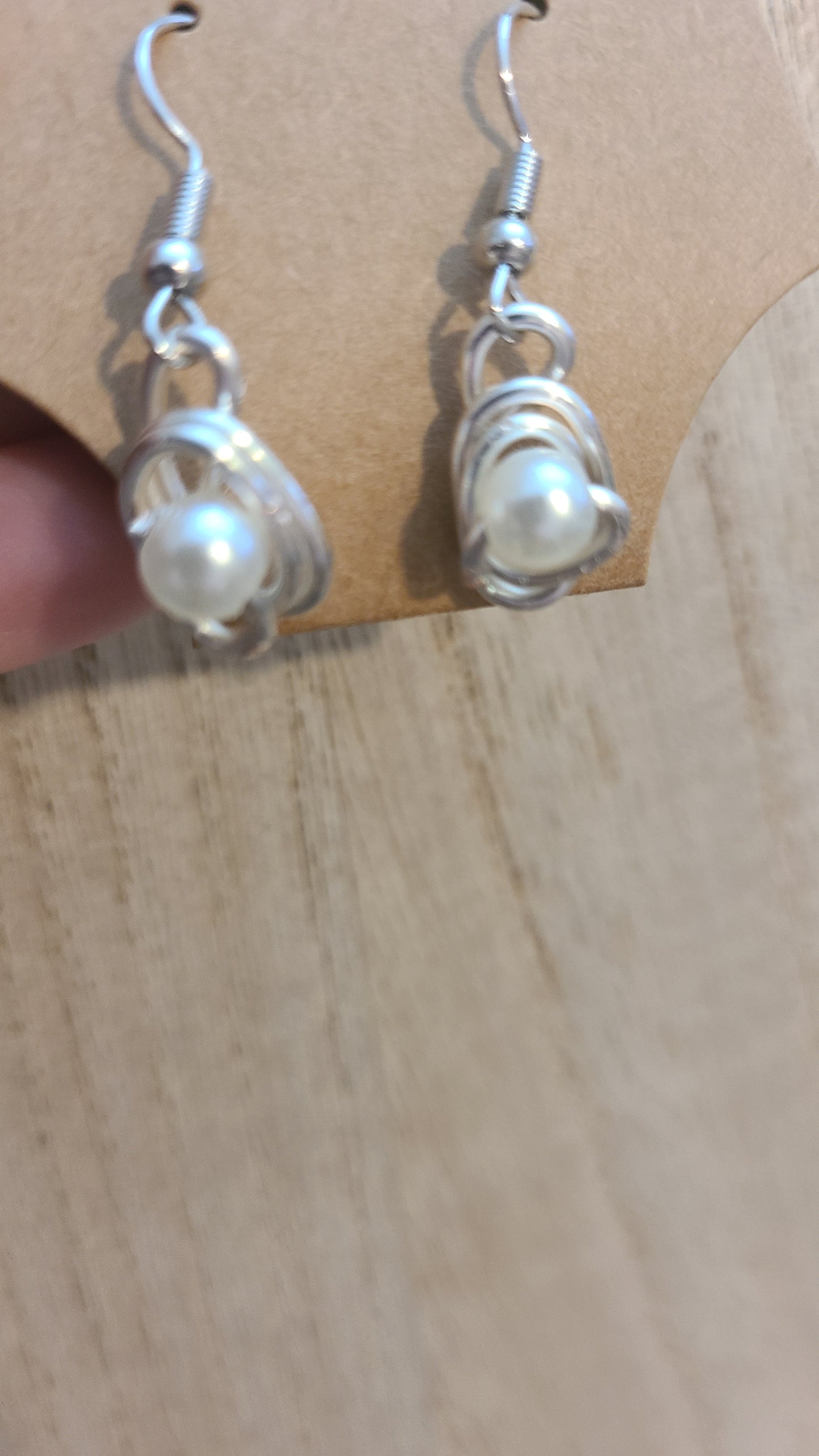 Silver Pearl Earrings