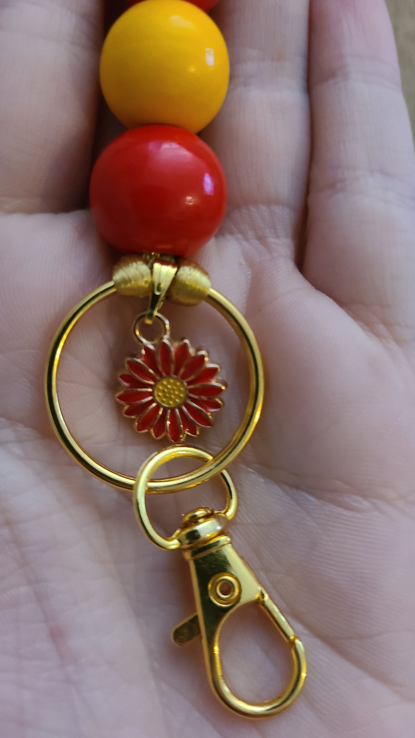 Red Flower Lanyard