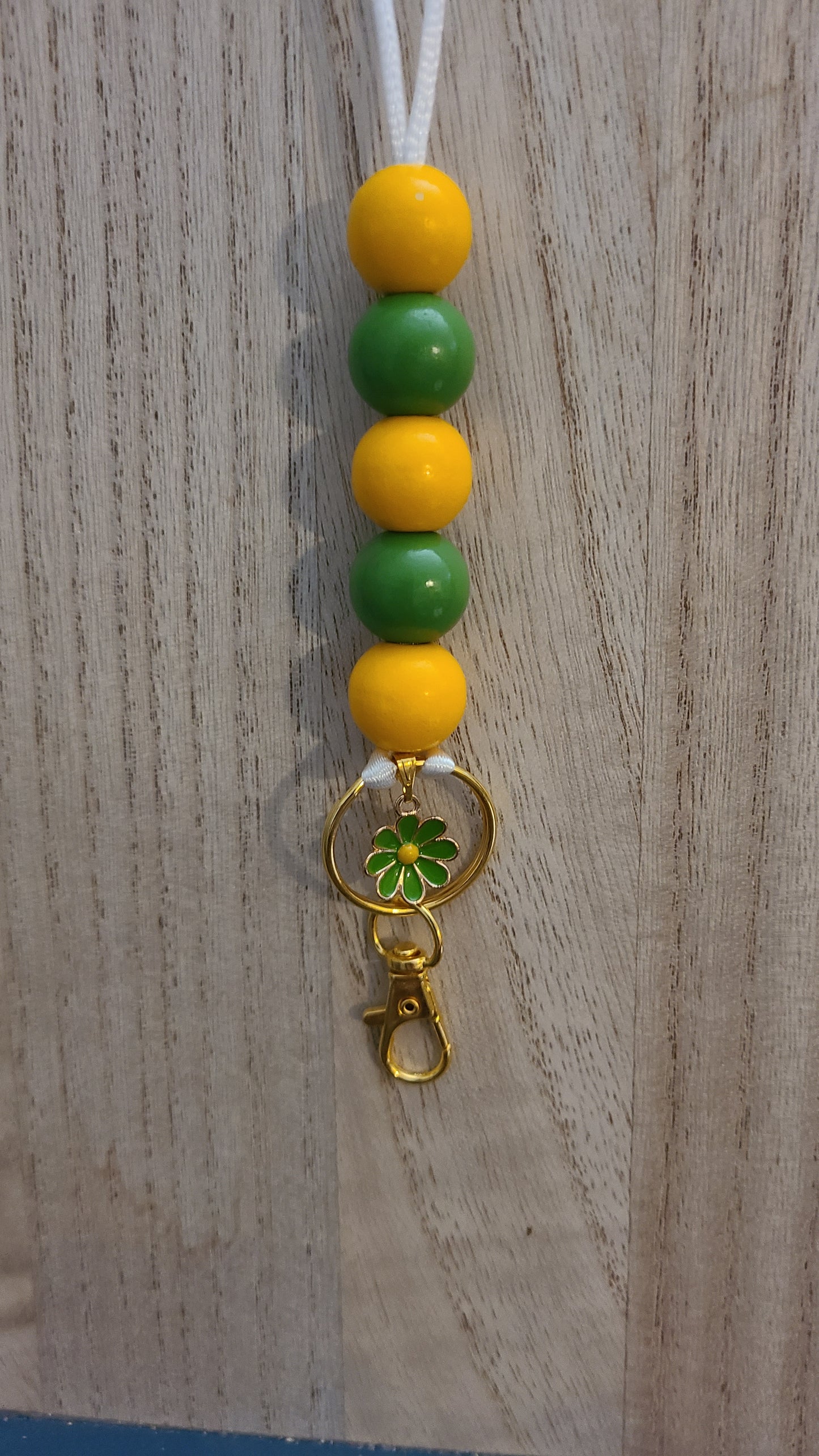 Green Flower Lanyard